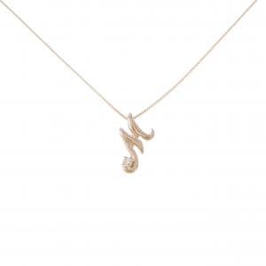 K10PG イニシャルM ダイヤモンド ネックレス 0.03CT