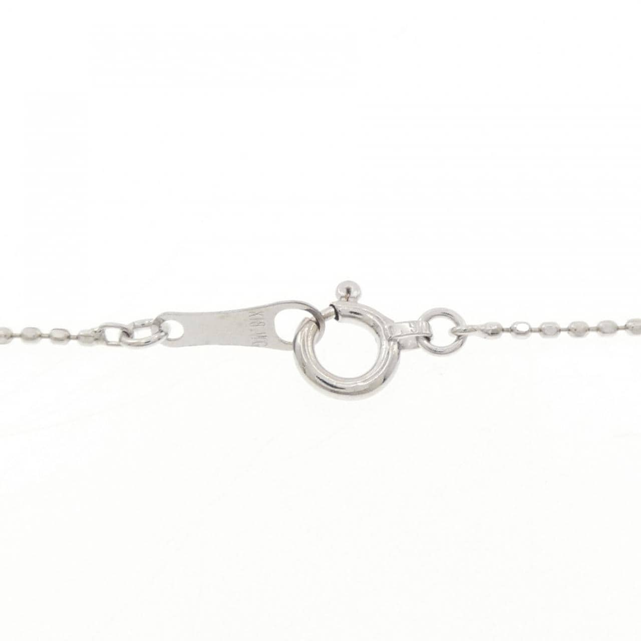 K18WG ローズ ダイヤモンド ネックレス 0.11CT