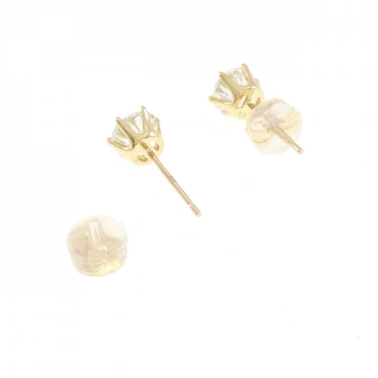 K18YG ソリティア ダイヤモンド ピアス 1.27CT