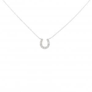 K10WG ホースシュー ダイヤモンド ネックレス 0.19CT
