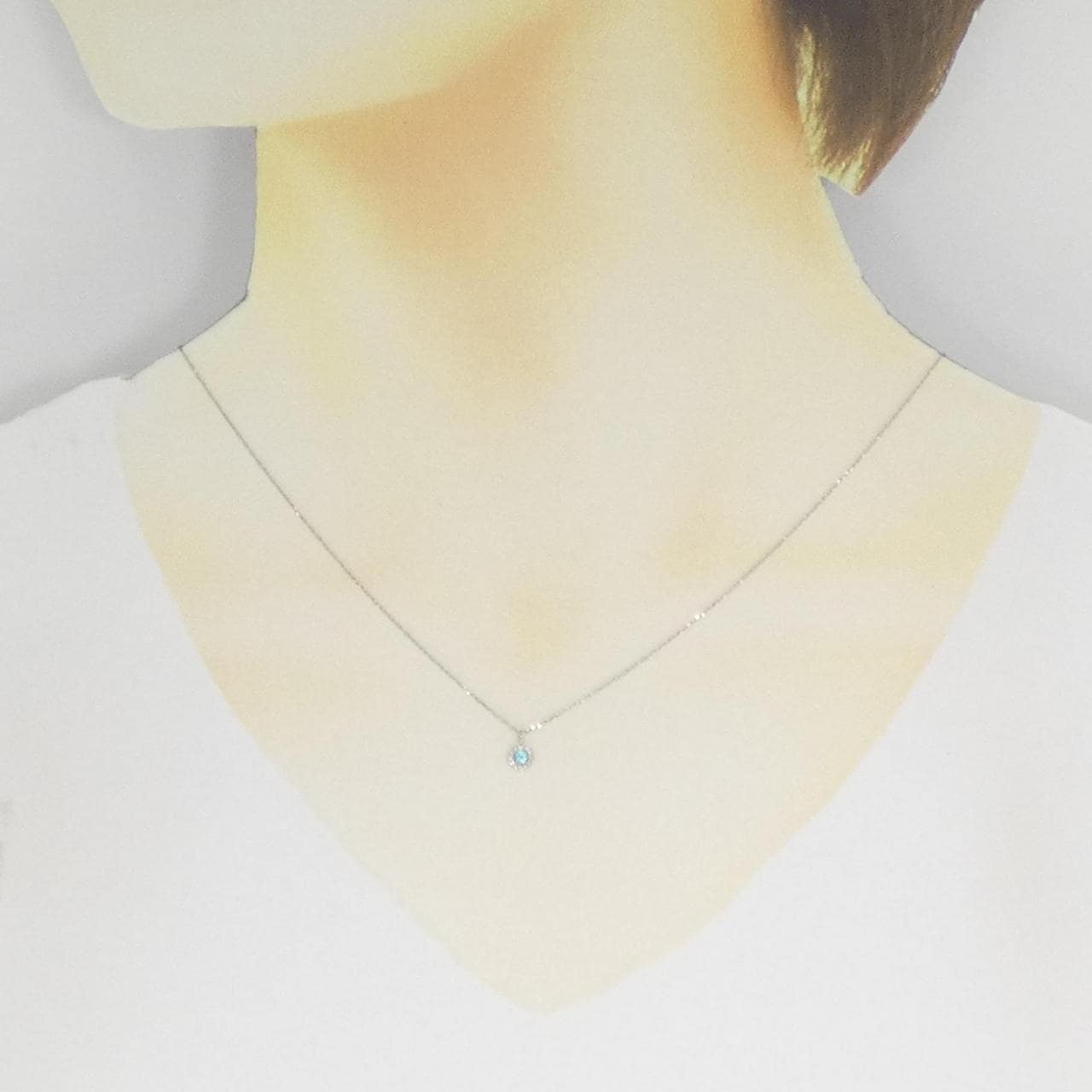 PT900 トルマリン ネックレス 0.04CT