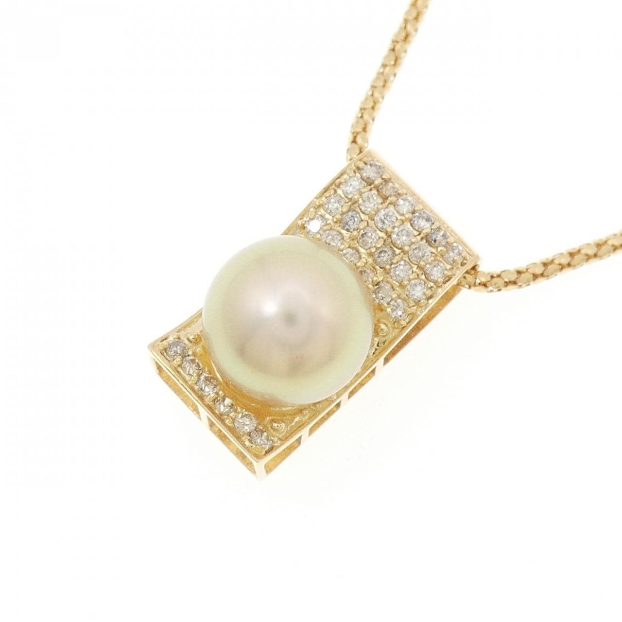 K18YG 白蝶パール ネックレス 9mm