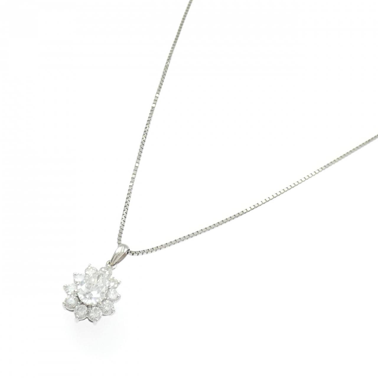 PT900/PT850 ダイヤモンド ネックレス 0.893CT F VVS2 ペアシェイプ