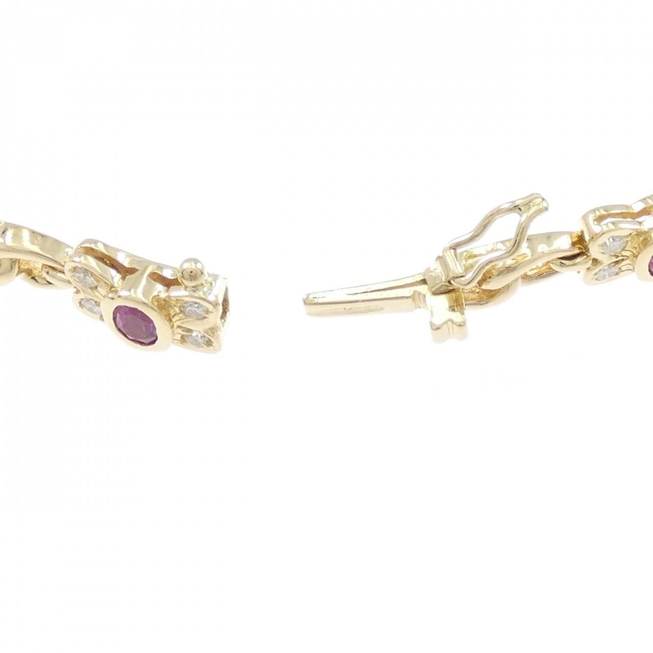 K18YG ルビー ブレスレット 1.77CT