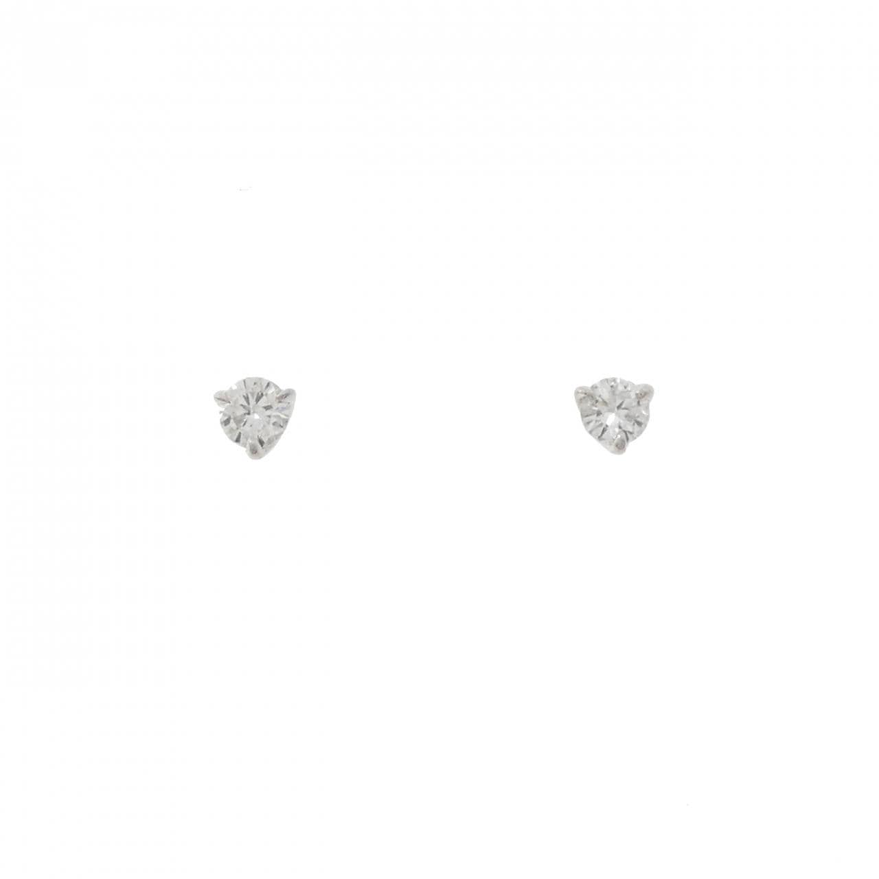PT900 ソリティア ダイヤモンド ピアス 0.22CT
