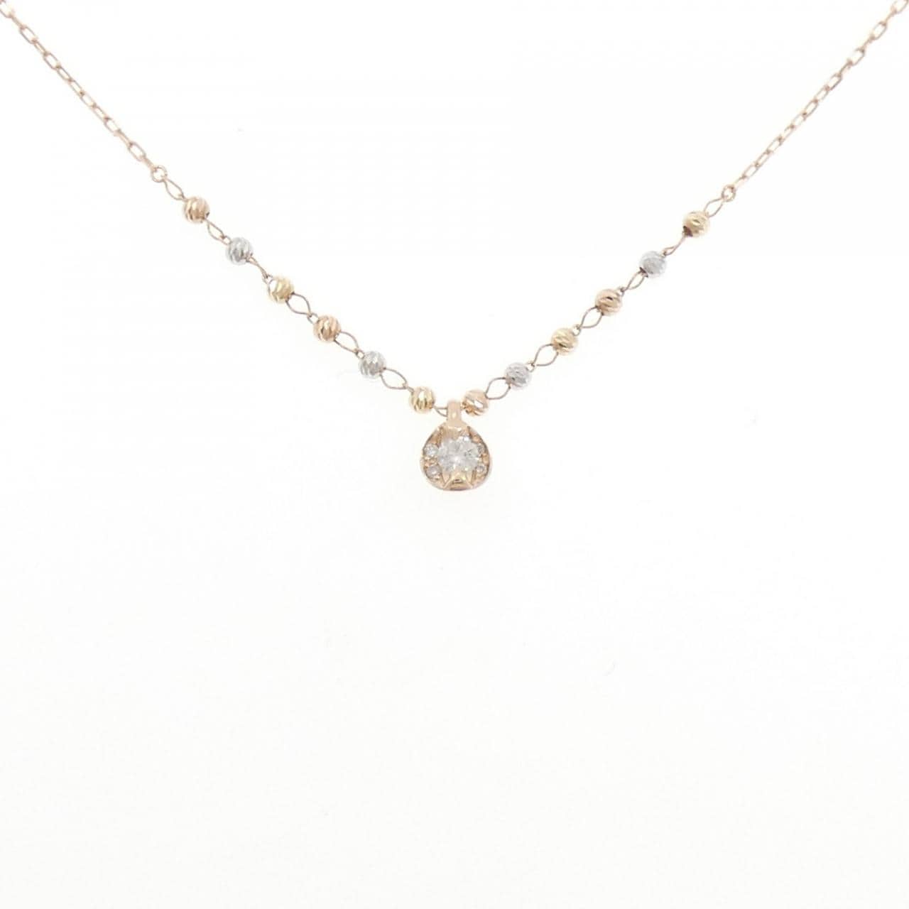 K10スリーカラー ダイヤモンド ネックレス 0.10CT