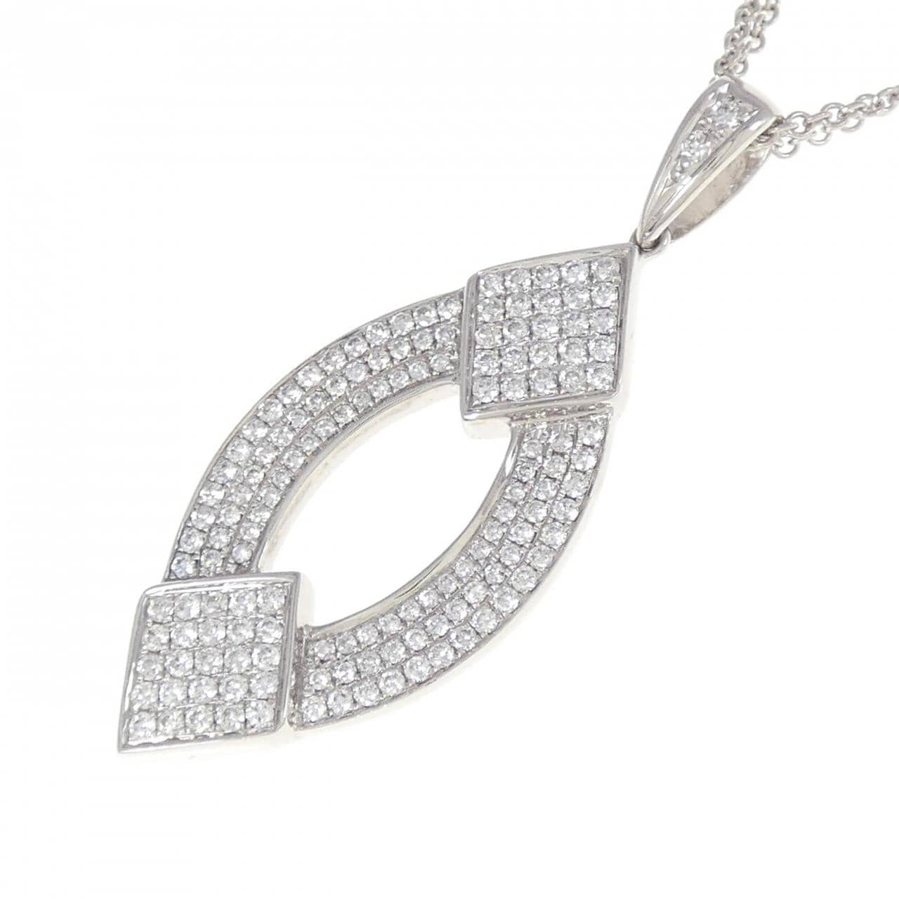 K18WG/750WG Diamond Necklace 1.02CT