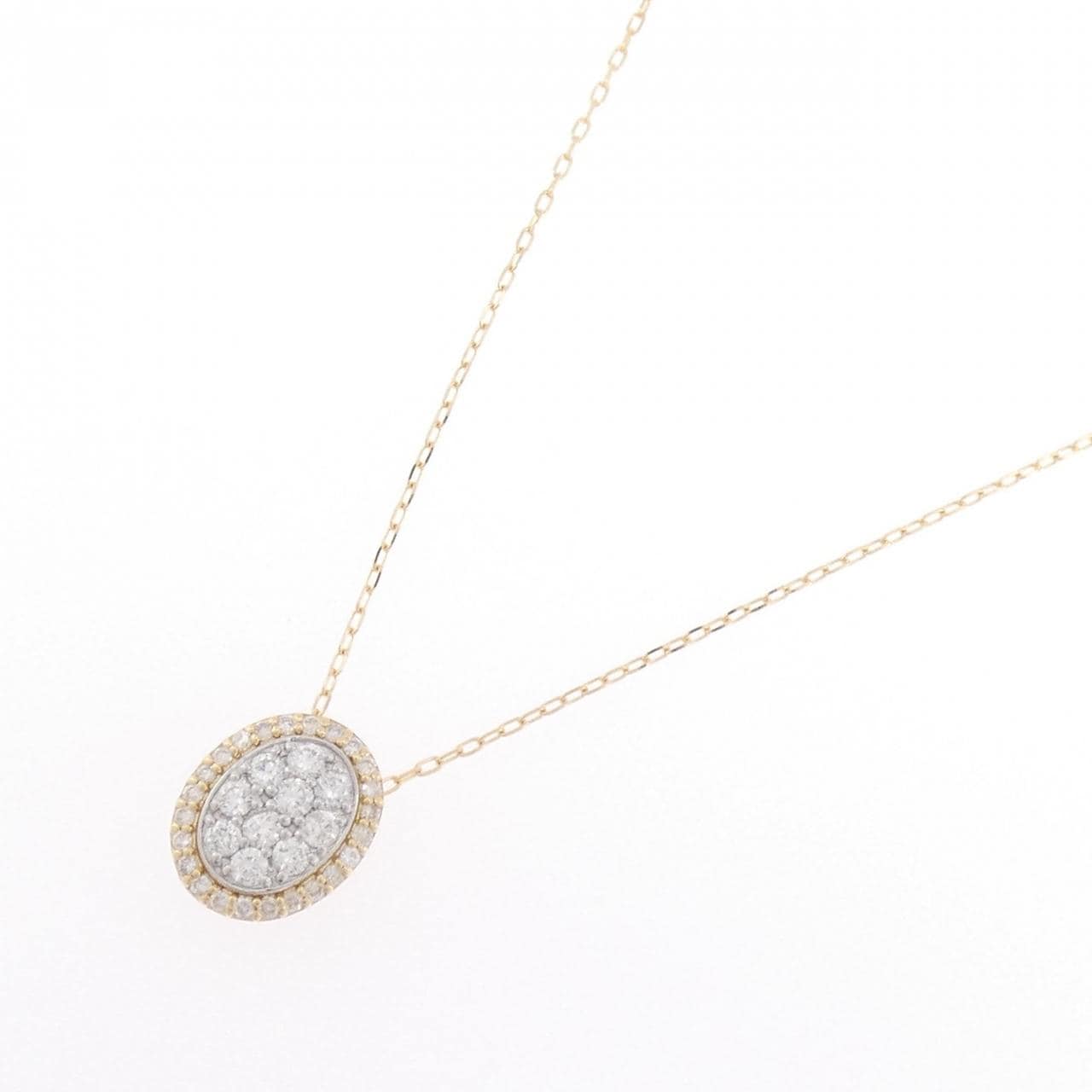K18YG/PT900 ダイヤモンド ネックレス 0.50CT