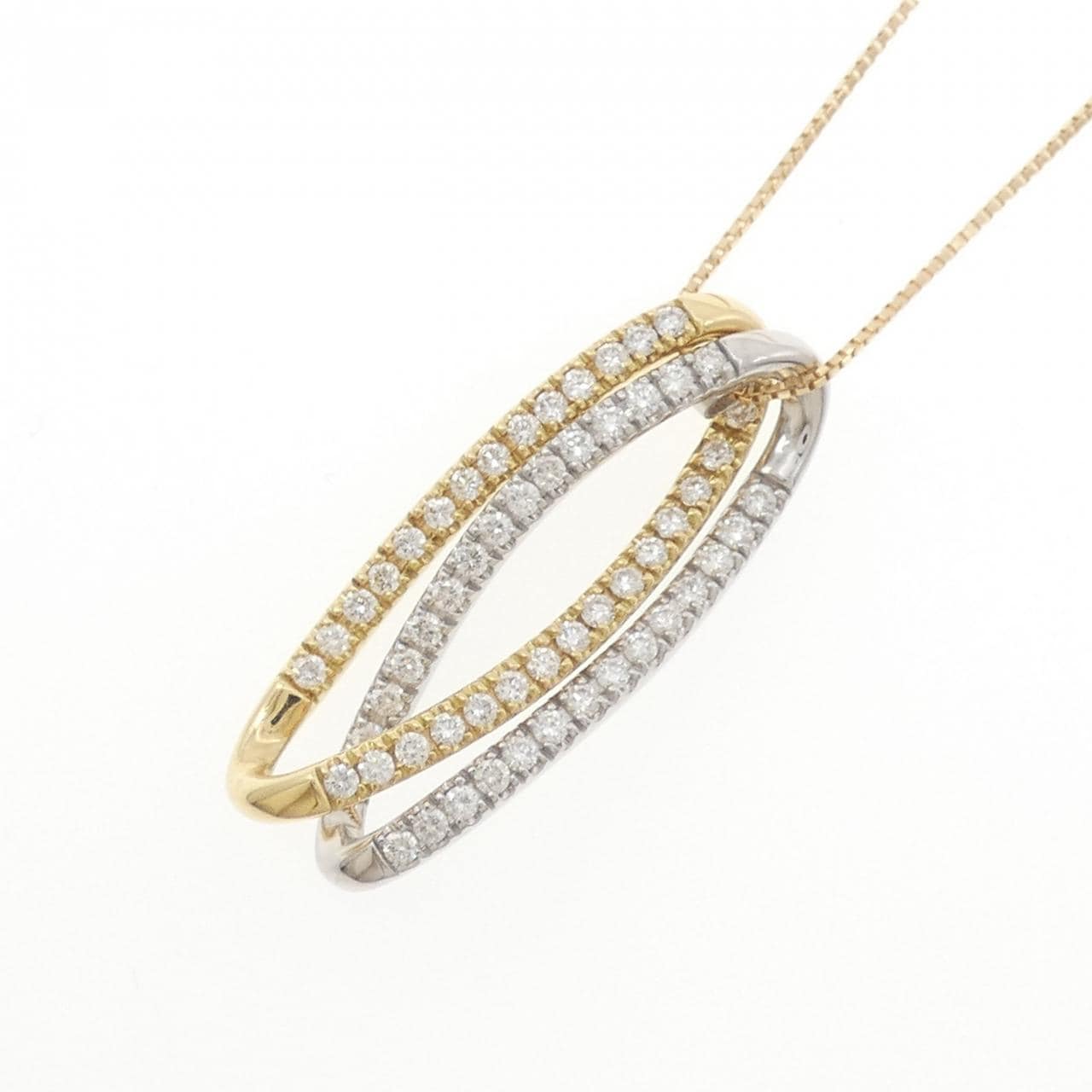 K18YG/K18WG ダイヤモンド ネックレス 1.05CT