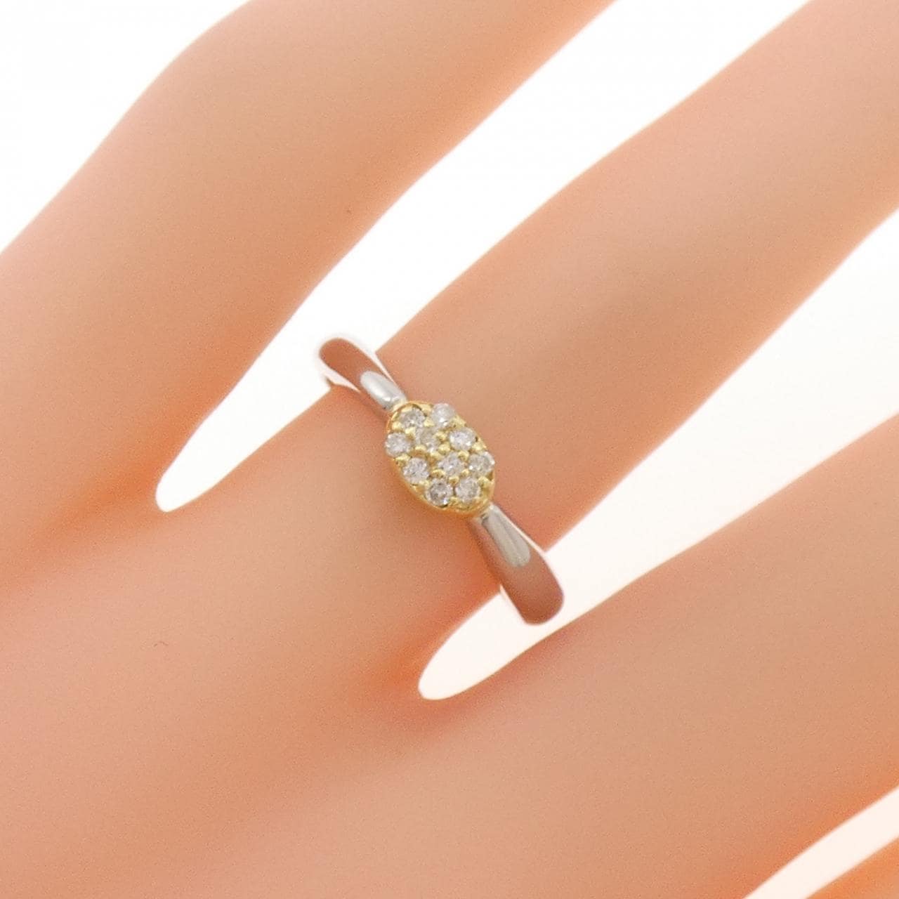 PT900/K18YG Diamond Ring 0.10CT