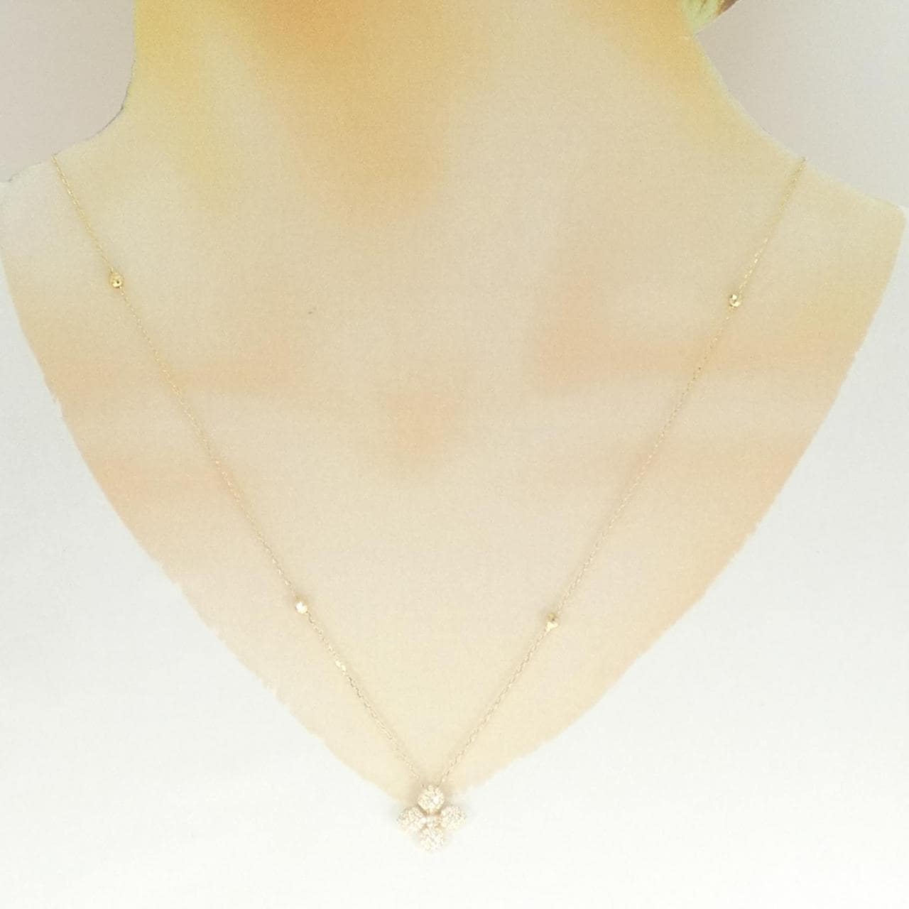 K18YG フラワー ダイヤモンド ネックレス 0.26CT