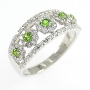 PT900 フラワー デマントイドガーネット リング 0.23CT