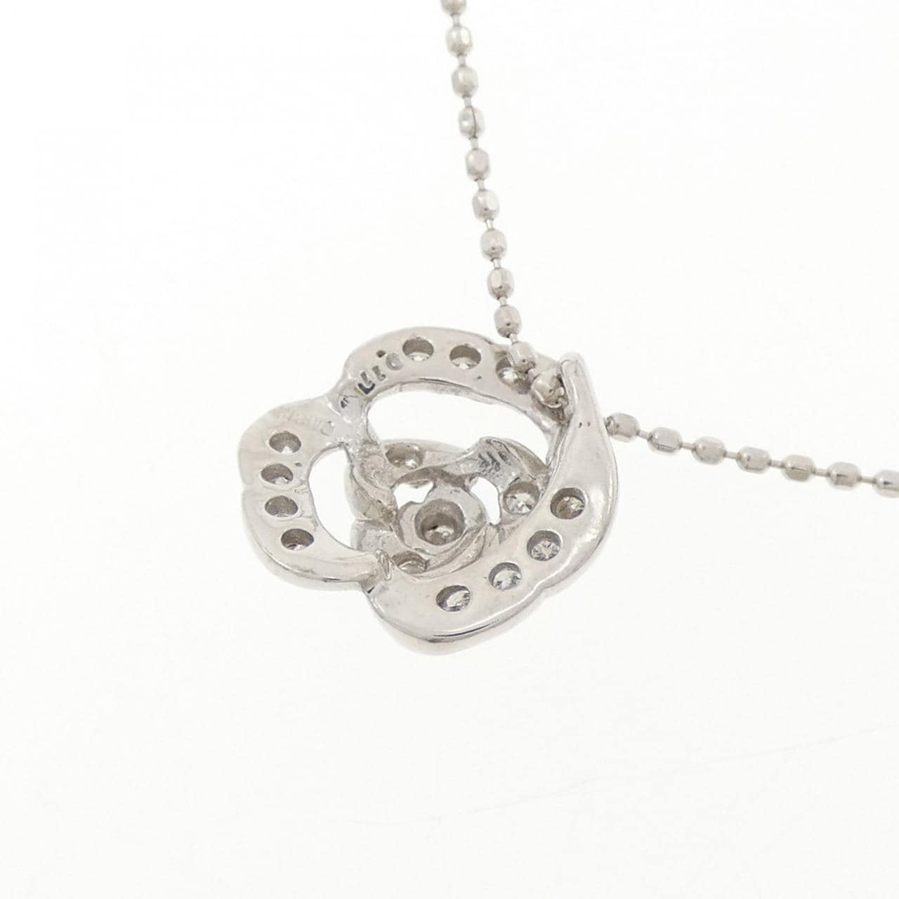 K18WG ローズ ダイヤモンド ネックレス 0.11CT