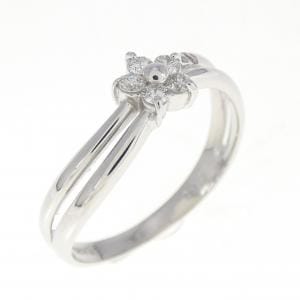 K18WGフラワー  ダイヤモンド リング 0.12CT