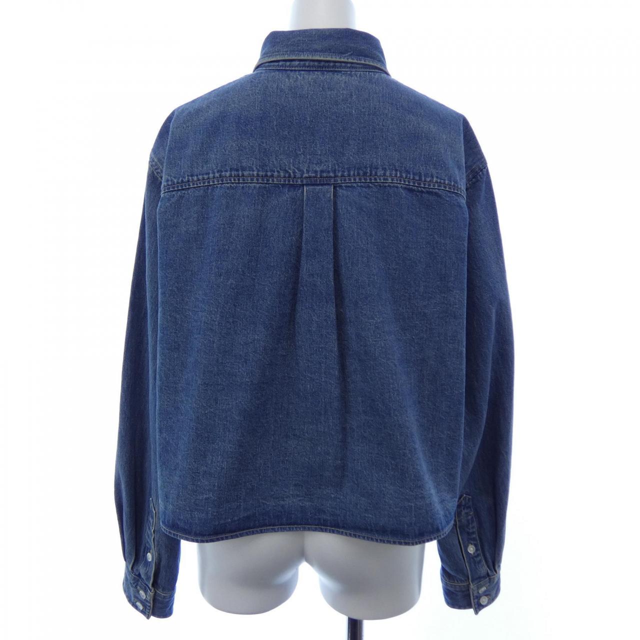 セリーヌ CELINE ユニオンオーシャンウォッシュデニム クロップドシャツ トリオンフ 2T187459N シャツ