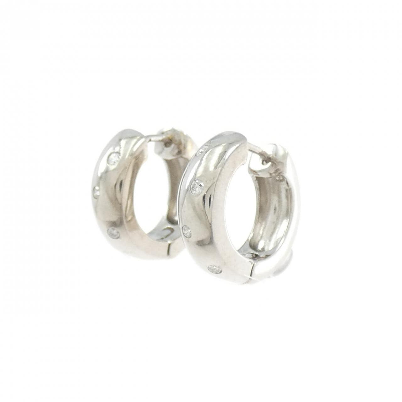 K14WG ダイヤモンド ピアス 0.08CT