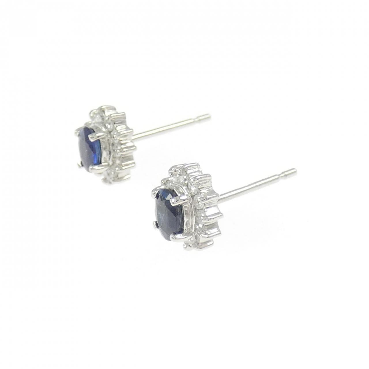 PT900 Sapphire Earrings