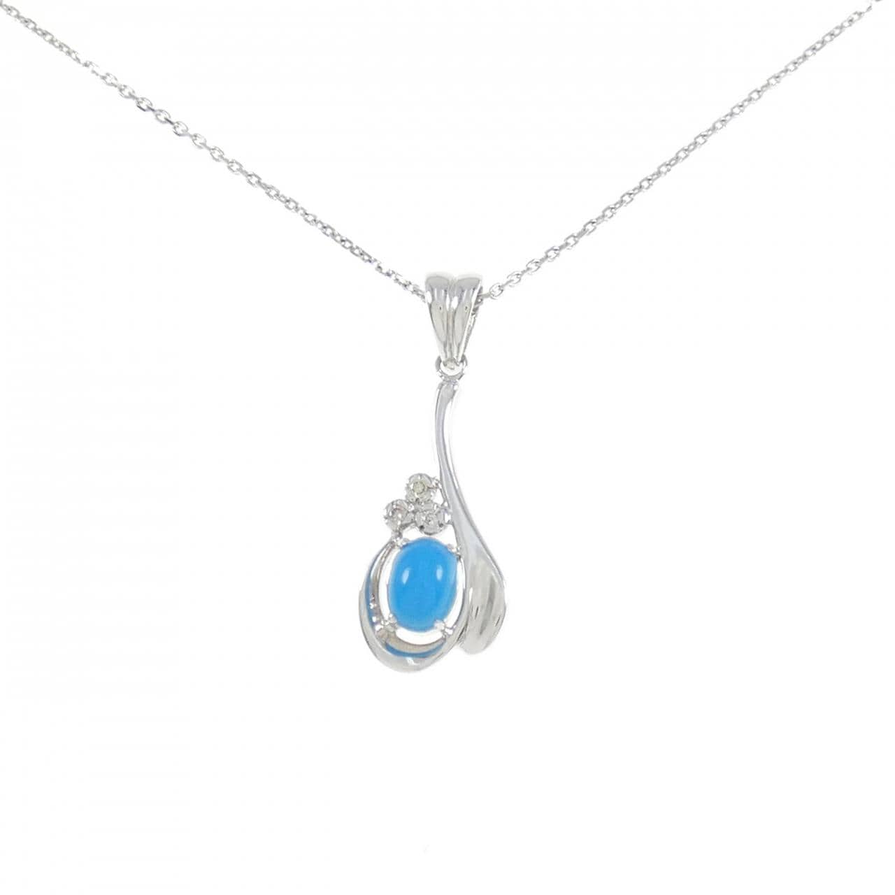 K18WG/750WG turquoise necklace