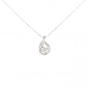 PT900/PT850 フラワー ダイヤモンド ネックレス 0.02CT