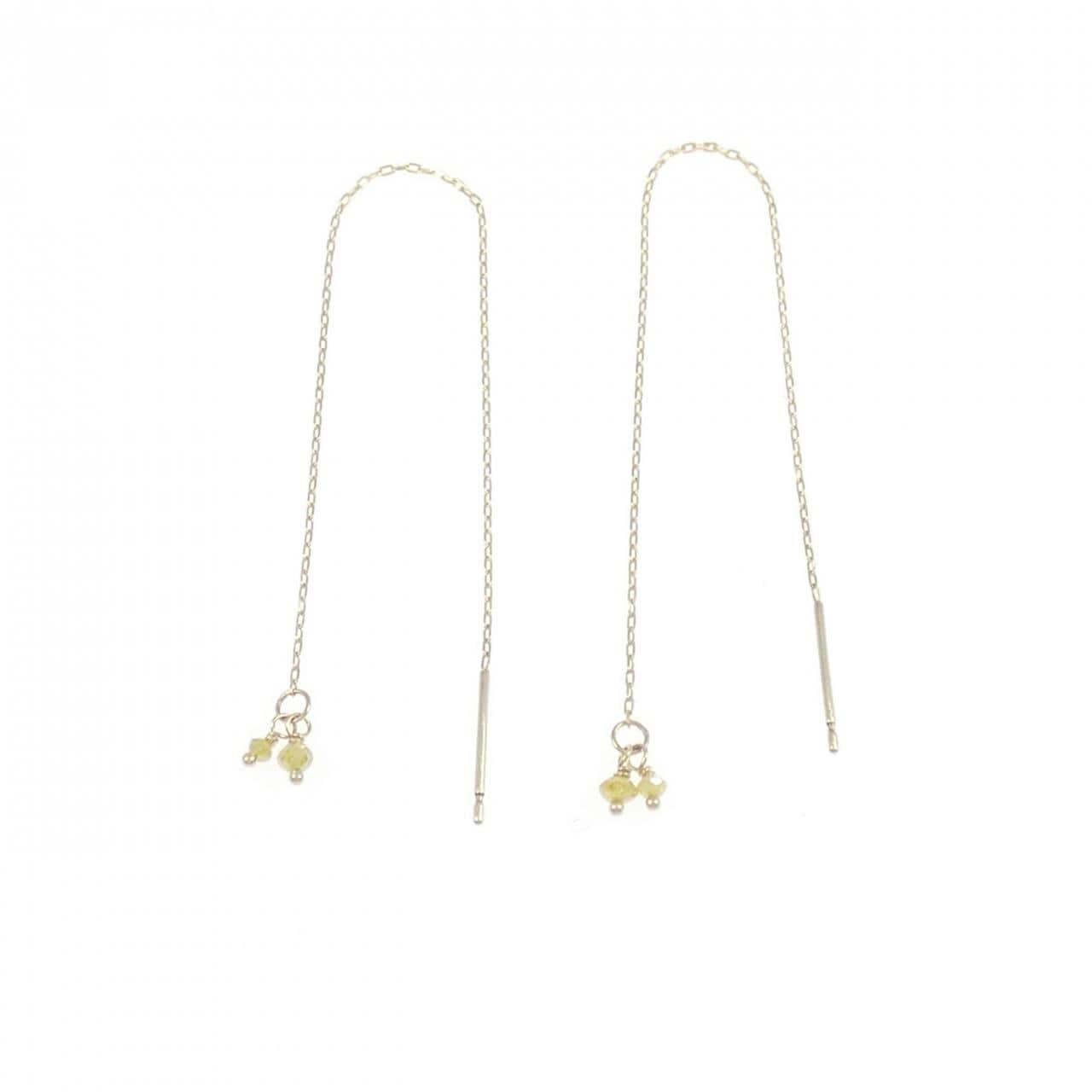 K10YG ダイヤモンド ピアス