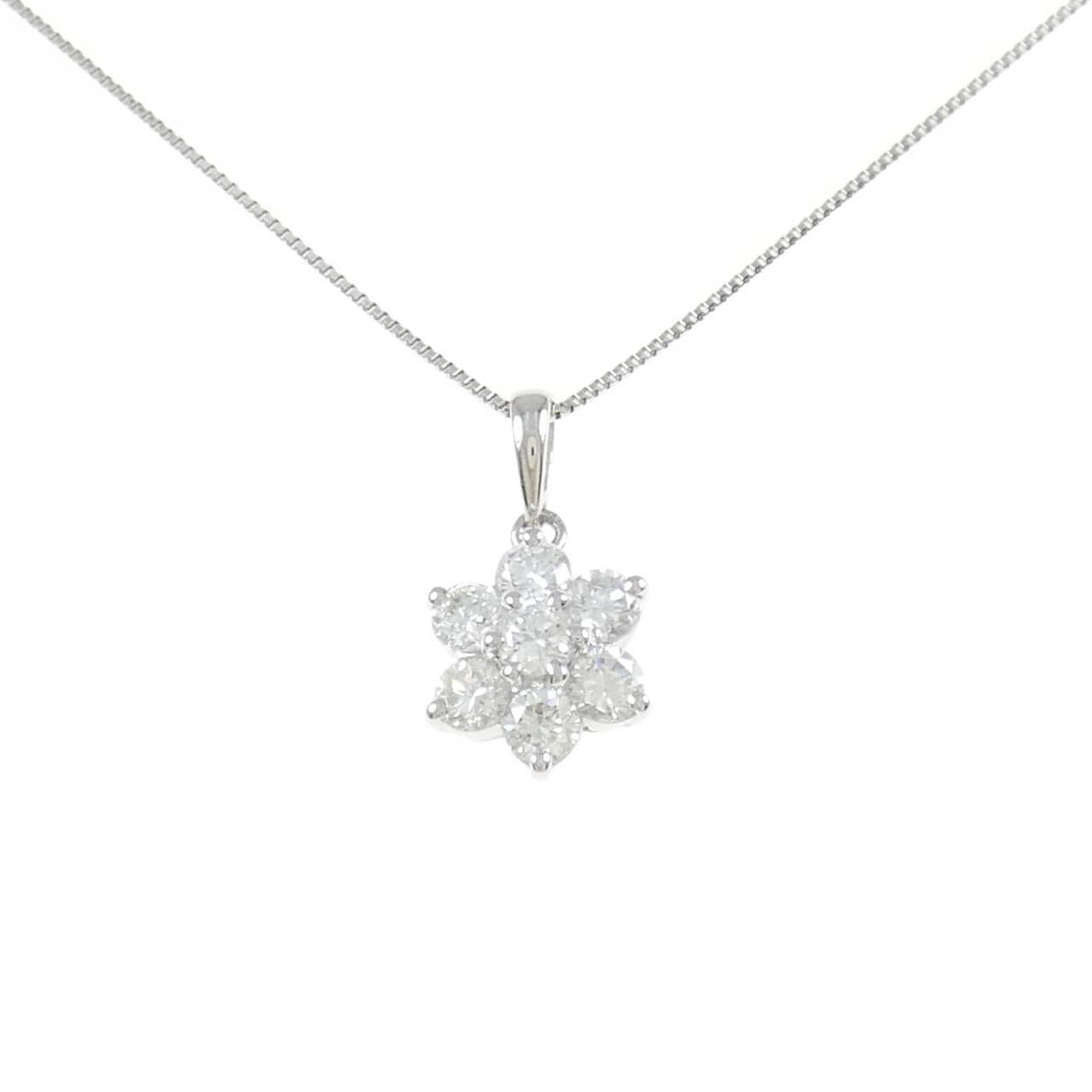PT900/PT850 フラワー ダイヤモンド ネックレス 1.03CT