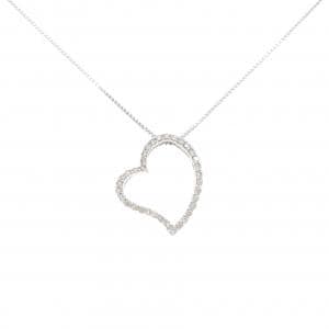 K18WG ハート ダイヤモンド ネックレス 0.50CT