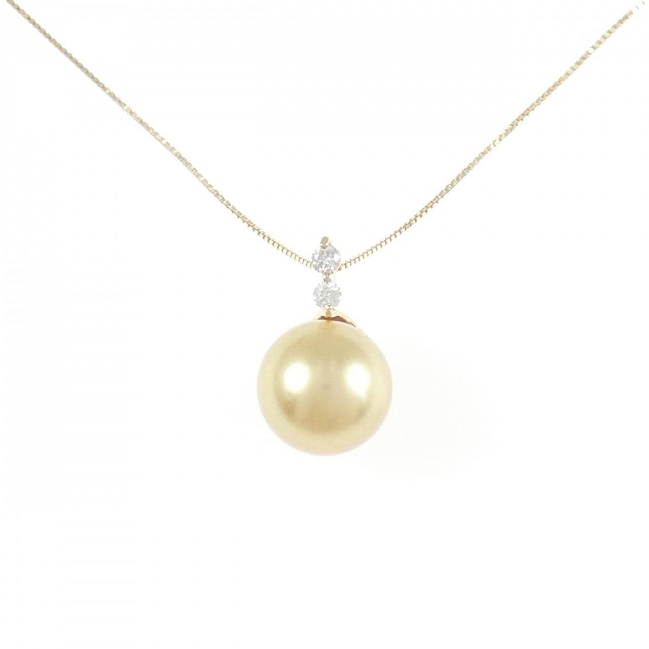 K10YG 白蝶パール ネックレス 11.1mm