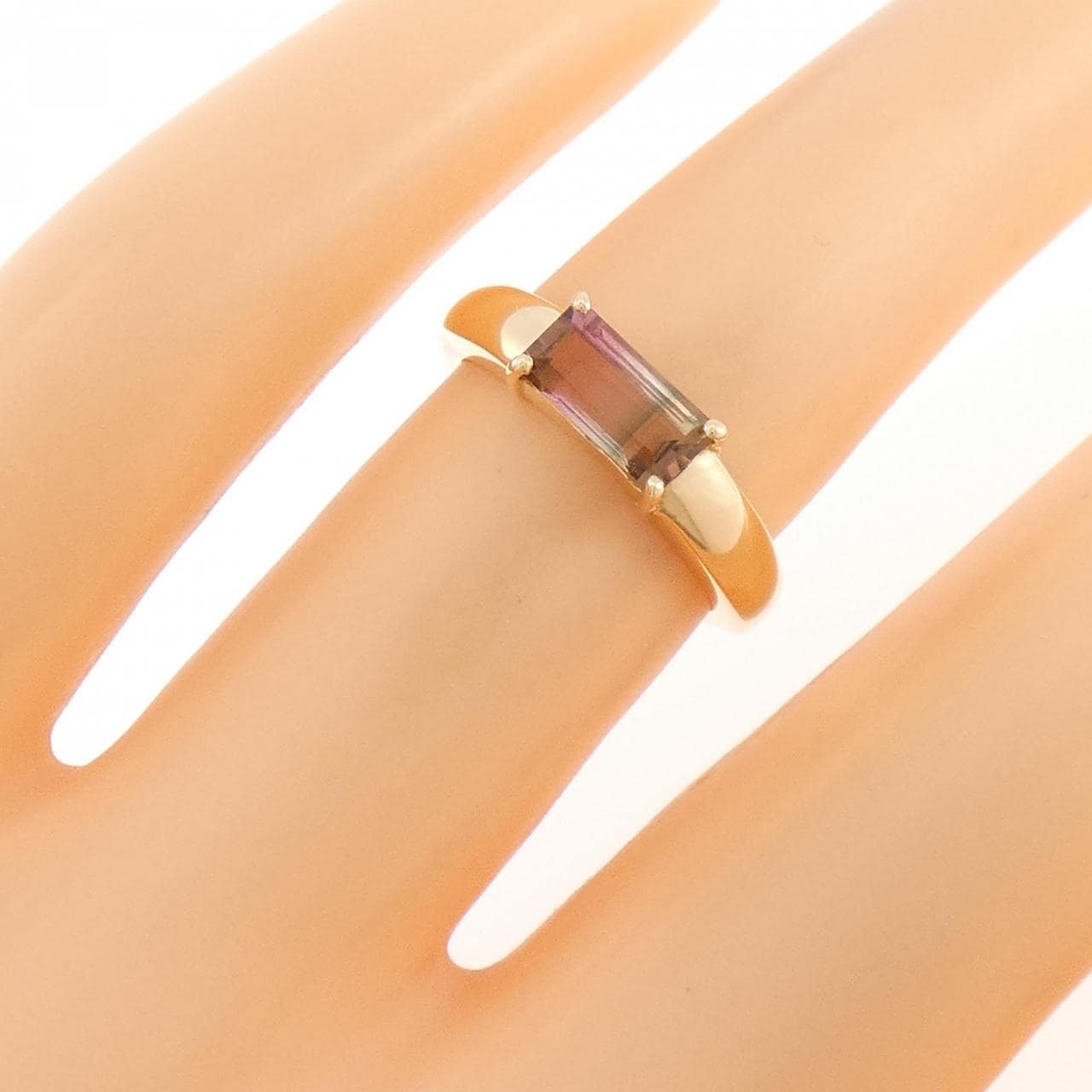 【新品】K18YG トルマリン リング 0.64CT