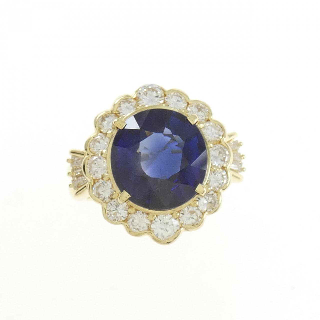 K18YG Sapphire Ring 7.03CT