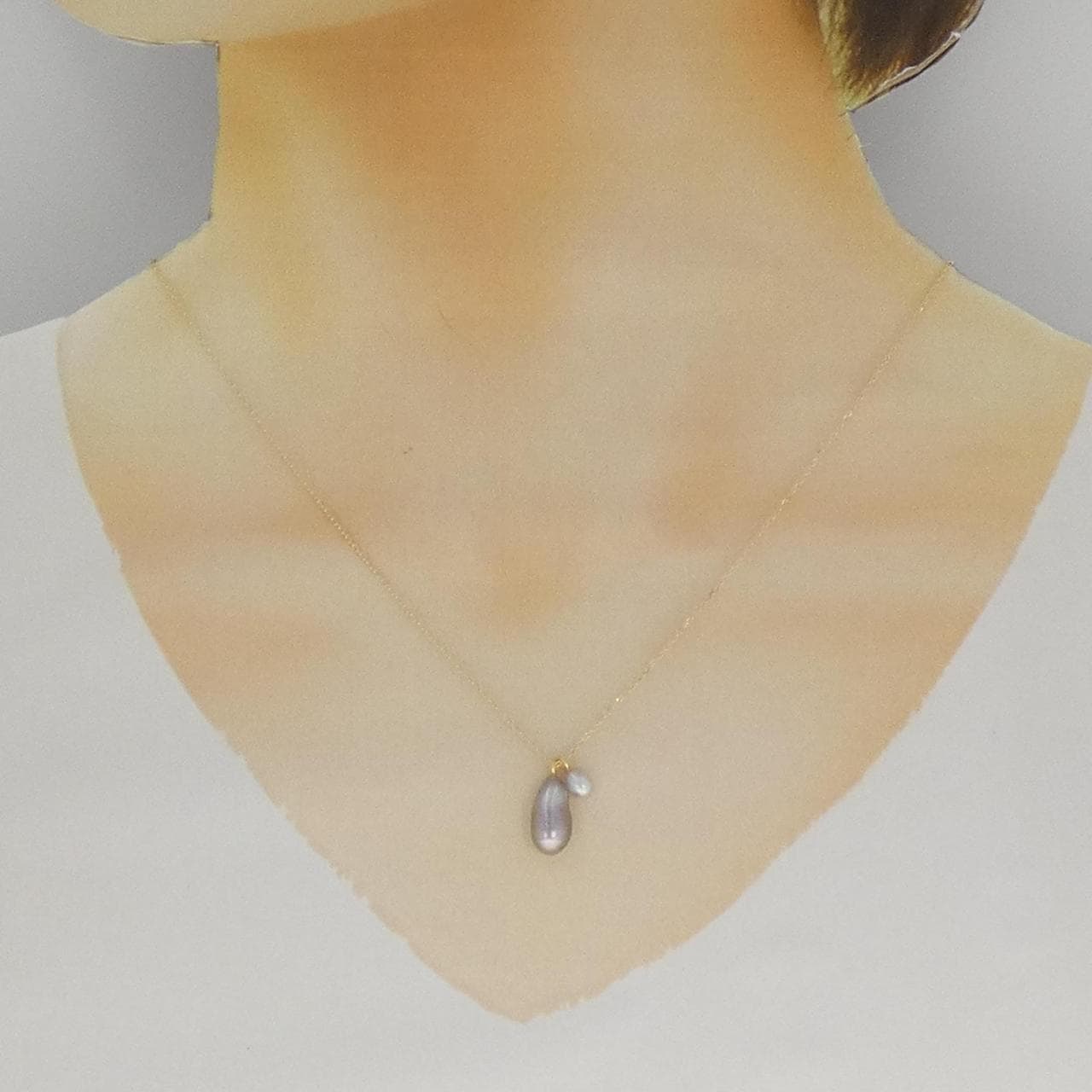 K14YG 黒蝶パール ネックレス