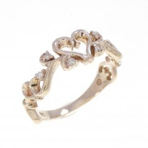 K10PG ハート ダイヤモンド リング