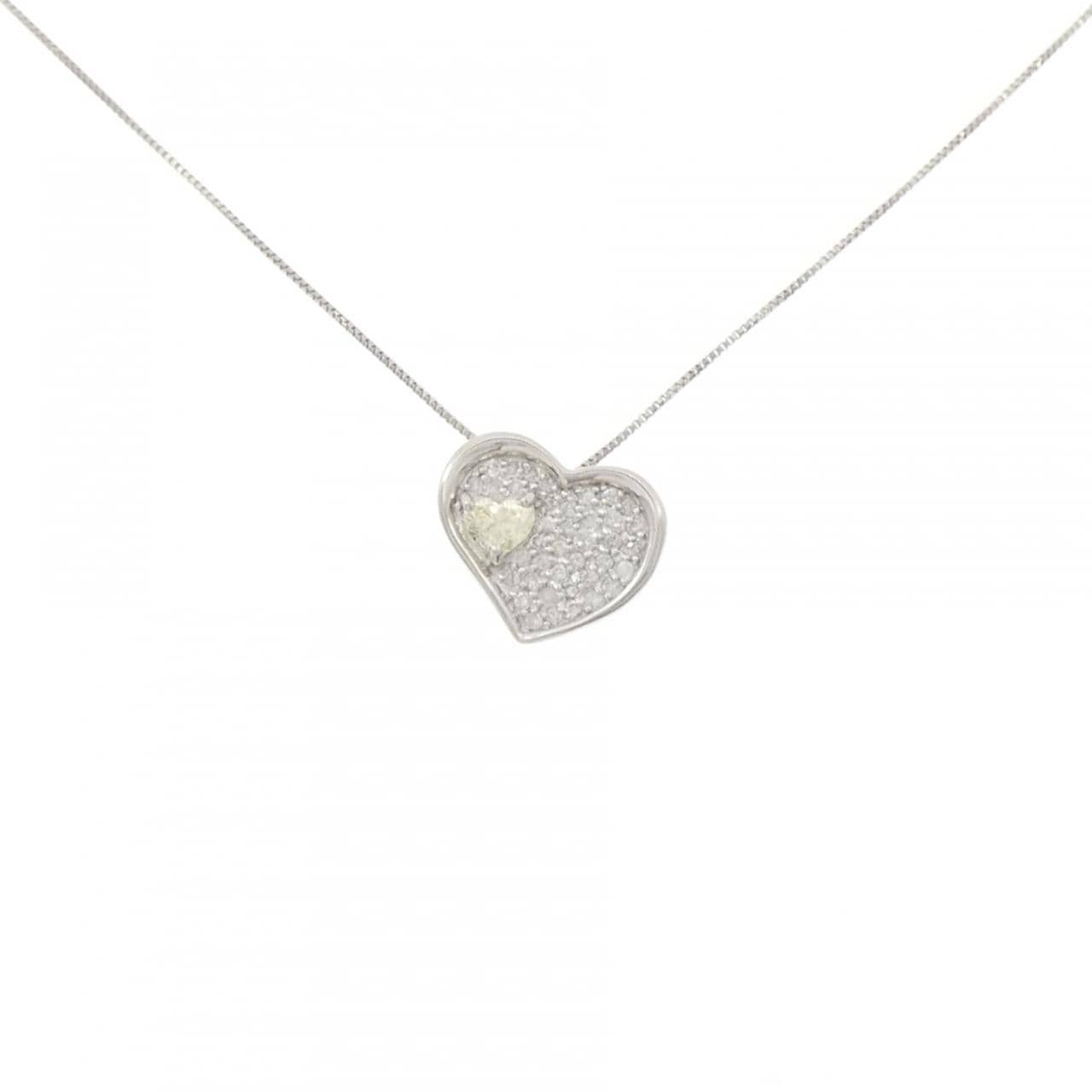 PT900/PT850 ハート ダイヤモンド ネックレス 0.200CT