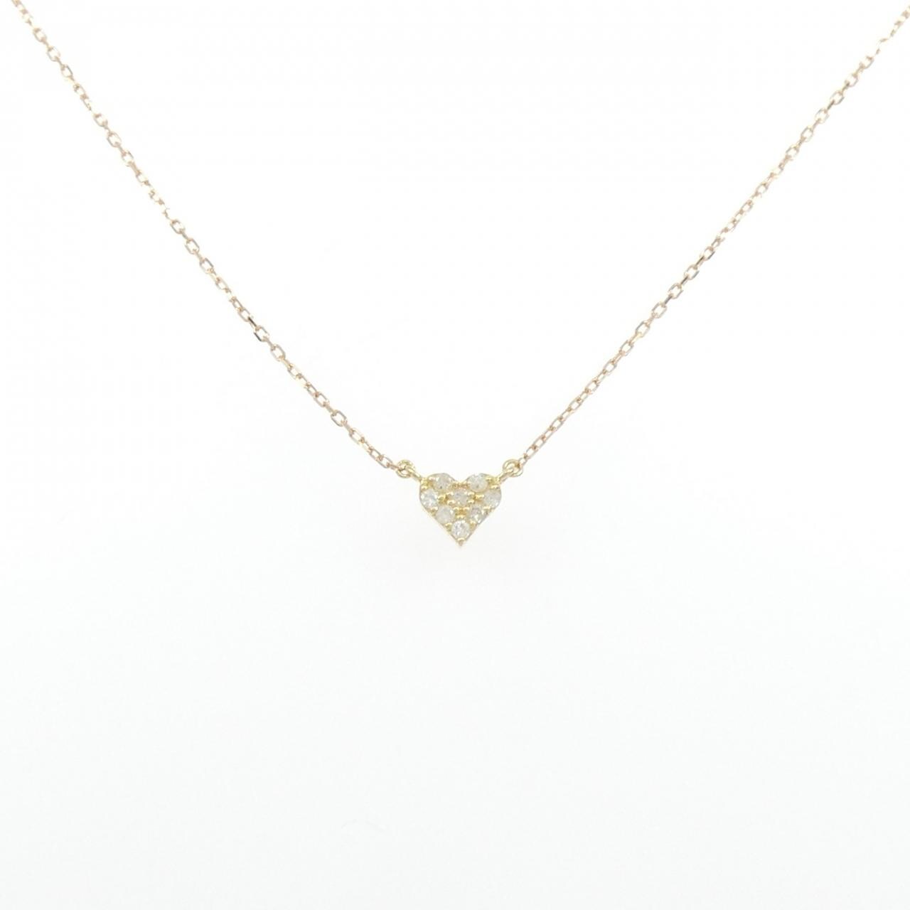 K18YG/K18PG ハート ダイヤモンド ネックレス 0.1CT