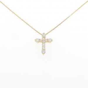K18YG クロス ダイヤモンド ネックレス 0.55CT