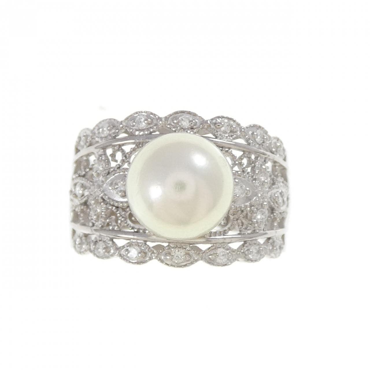 K18WG アコヤパール リング 8.6mm