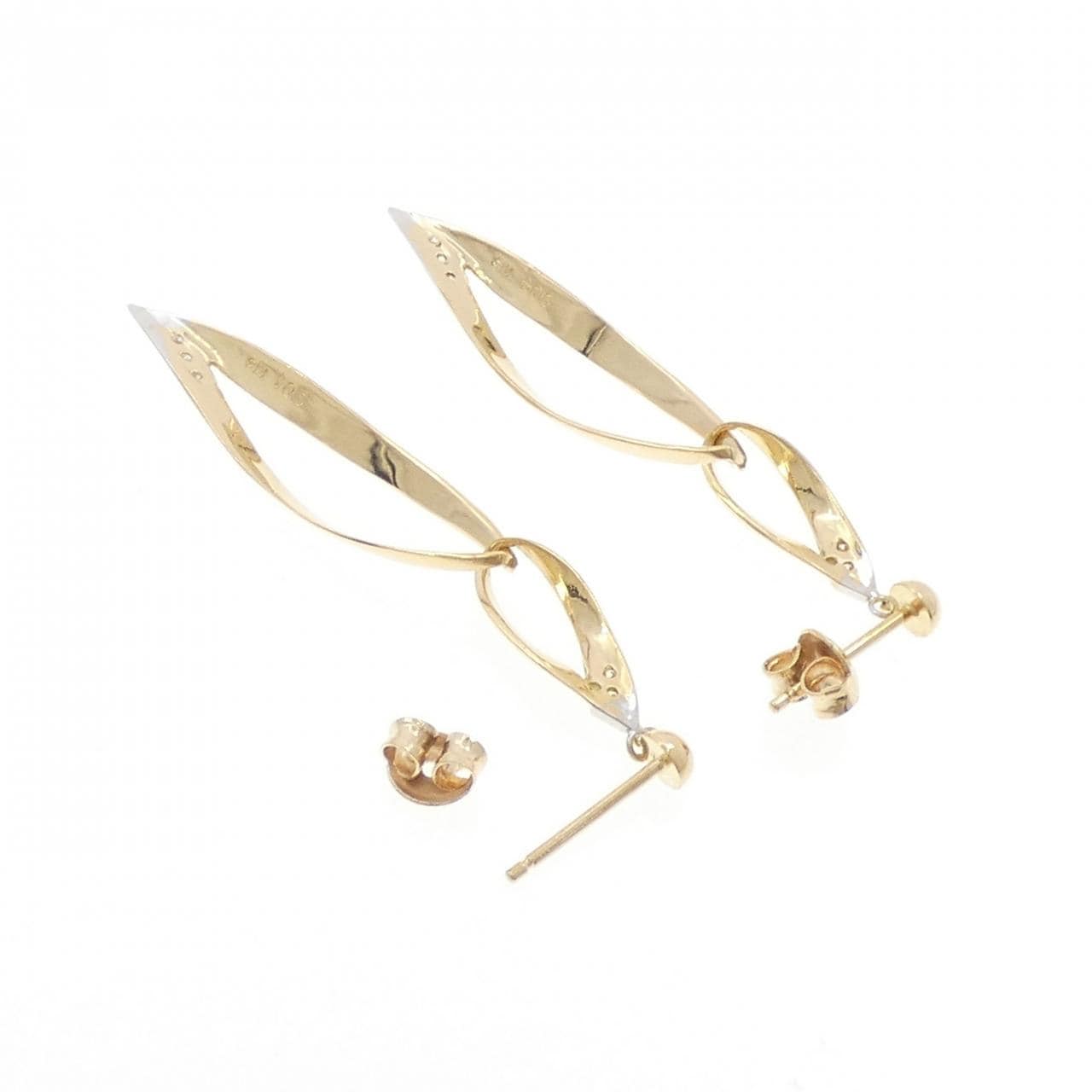 K18YG/K18WG ダイヤモンド ピアス 0.08CT
