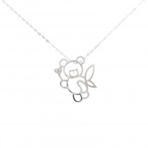 【新品】K18WG ベア ダイヤモンド ネックレス 0.03CT