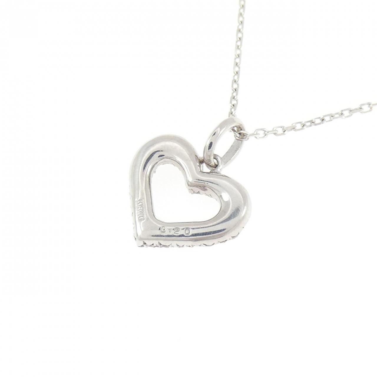 K18WG ハート ダイヤモンド ネックレス 0.20CT