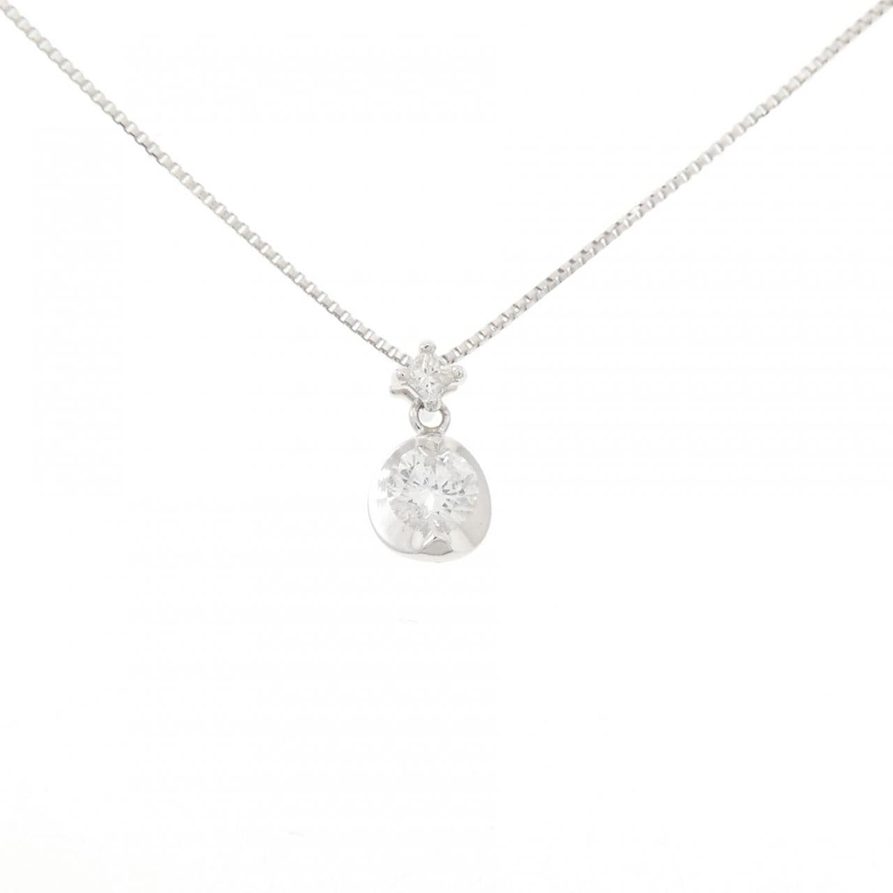 K18WG ダイヤモンド ネックレス 0.20CT