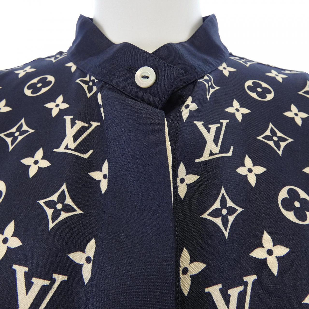 ルイヴィトン LOUIS VUITTON ストライプアクセントモノグラムシャツドレス FODR48TR0 ワンピース