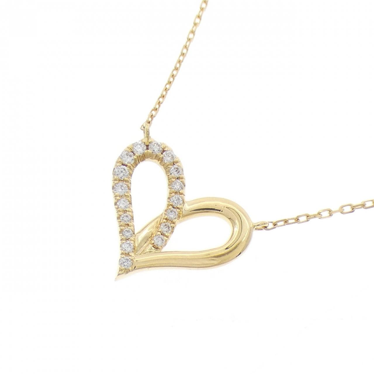 アーカー フィルージュ ハート ミディ ハーフ ネックレス 0.08CT