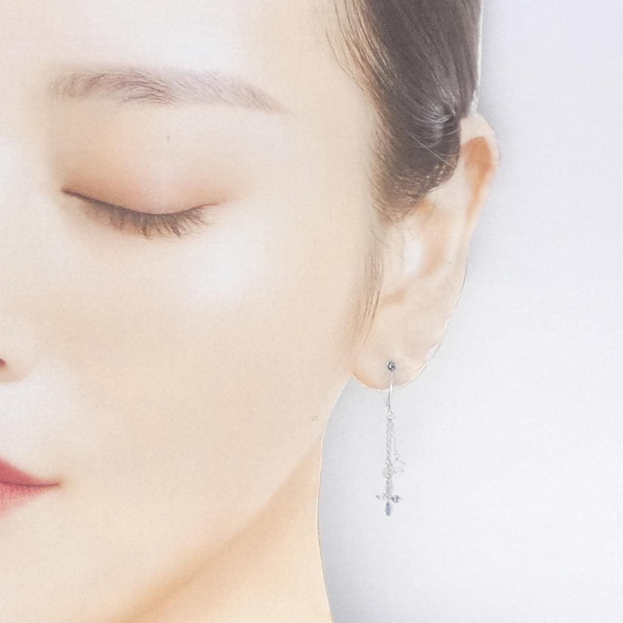 K14WG カラーストーン ピアス