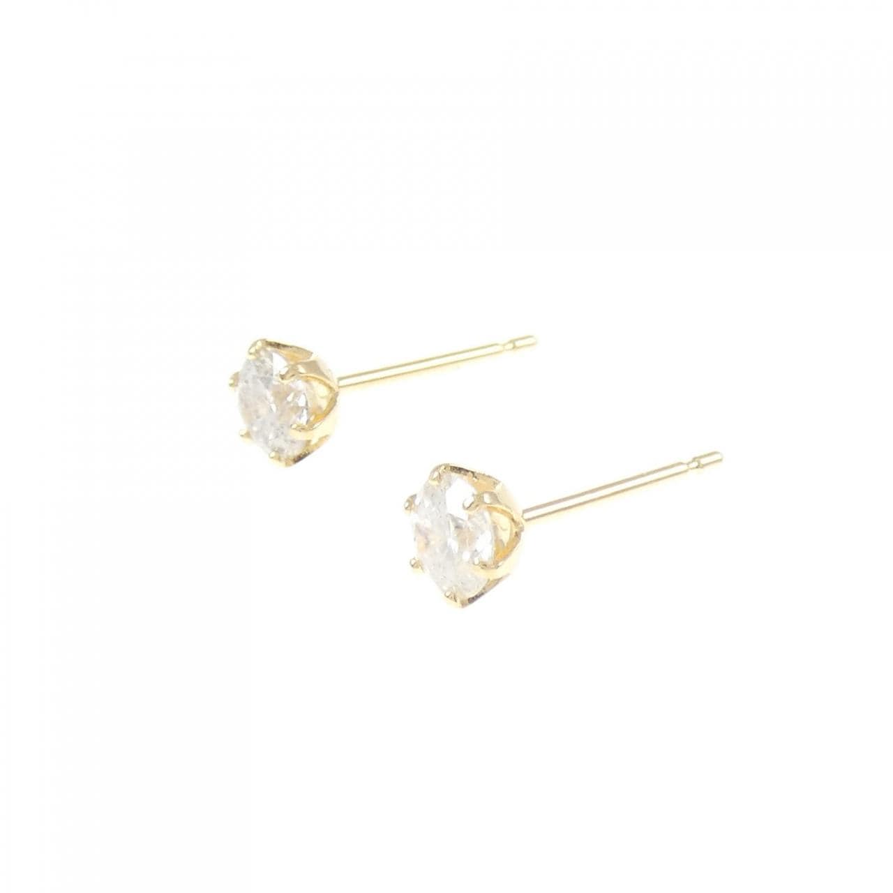 【新品】K18YG ソリティア ダイヤモンド ピアス 0.50CT