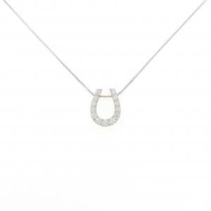 PT900/K18YG/PT850 ホースシュー ダイヤモンド ネックレス 0.50CT