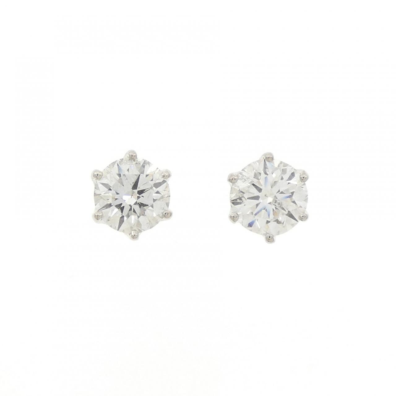 PT900 ダイヤモンド ピアス 1.003CT 1.006CT H-I SI2-I1 Good