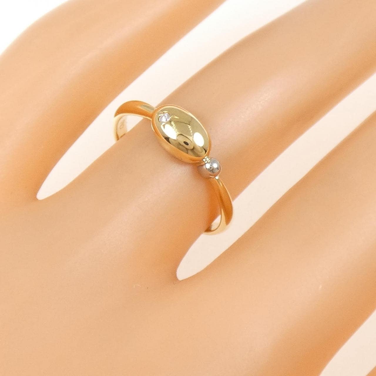 K18YG/PT900 ダイヤモンド リング 0.01CT