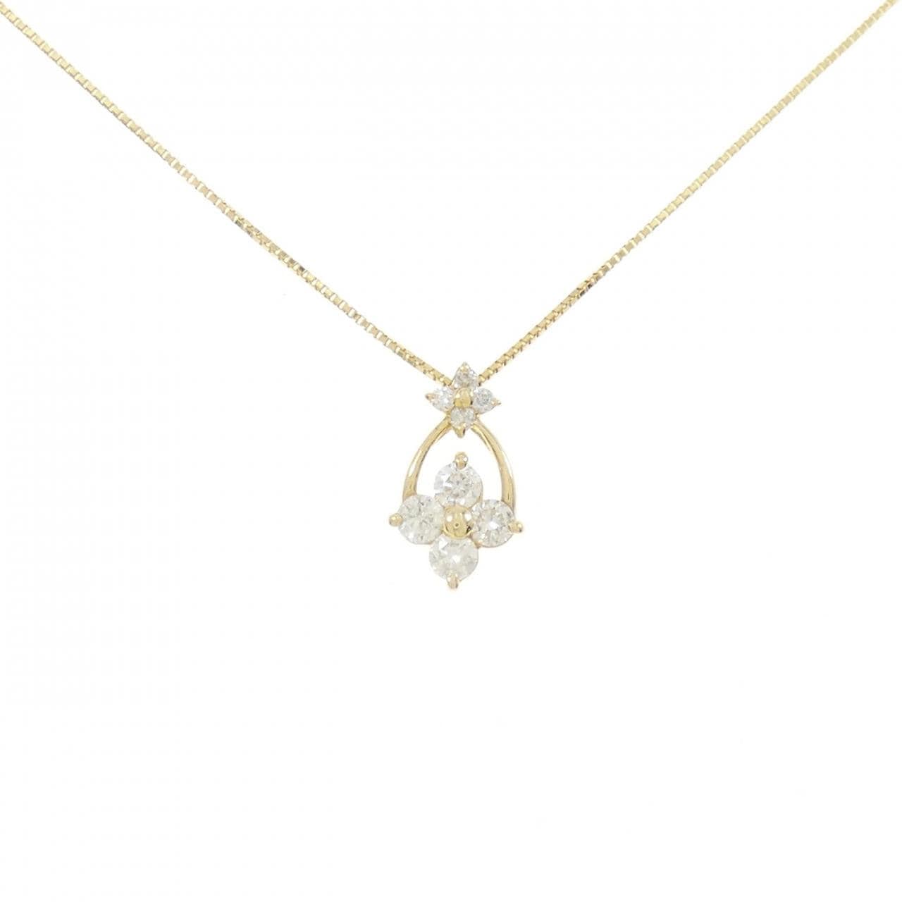 K18YG 花朵钻石项链 0.50CT