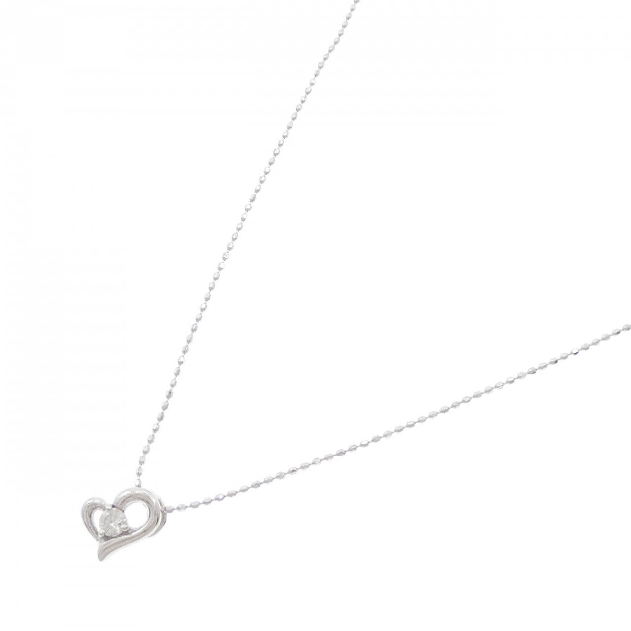 K18WG ハート ダイヤモンド ネックレス 0.07CT