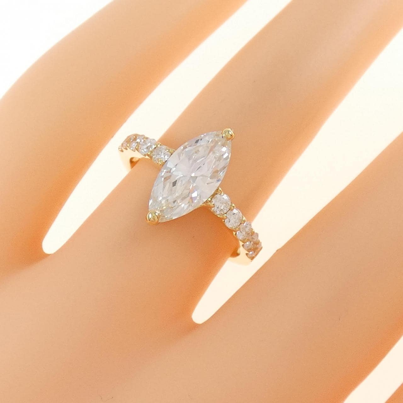 [Remake] K18YG Diamond Ring 1.433CT H VS1 Marquise Cut