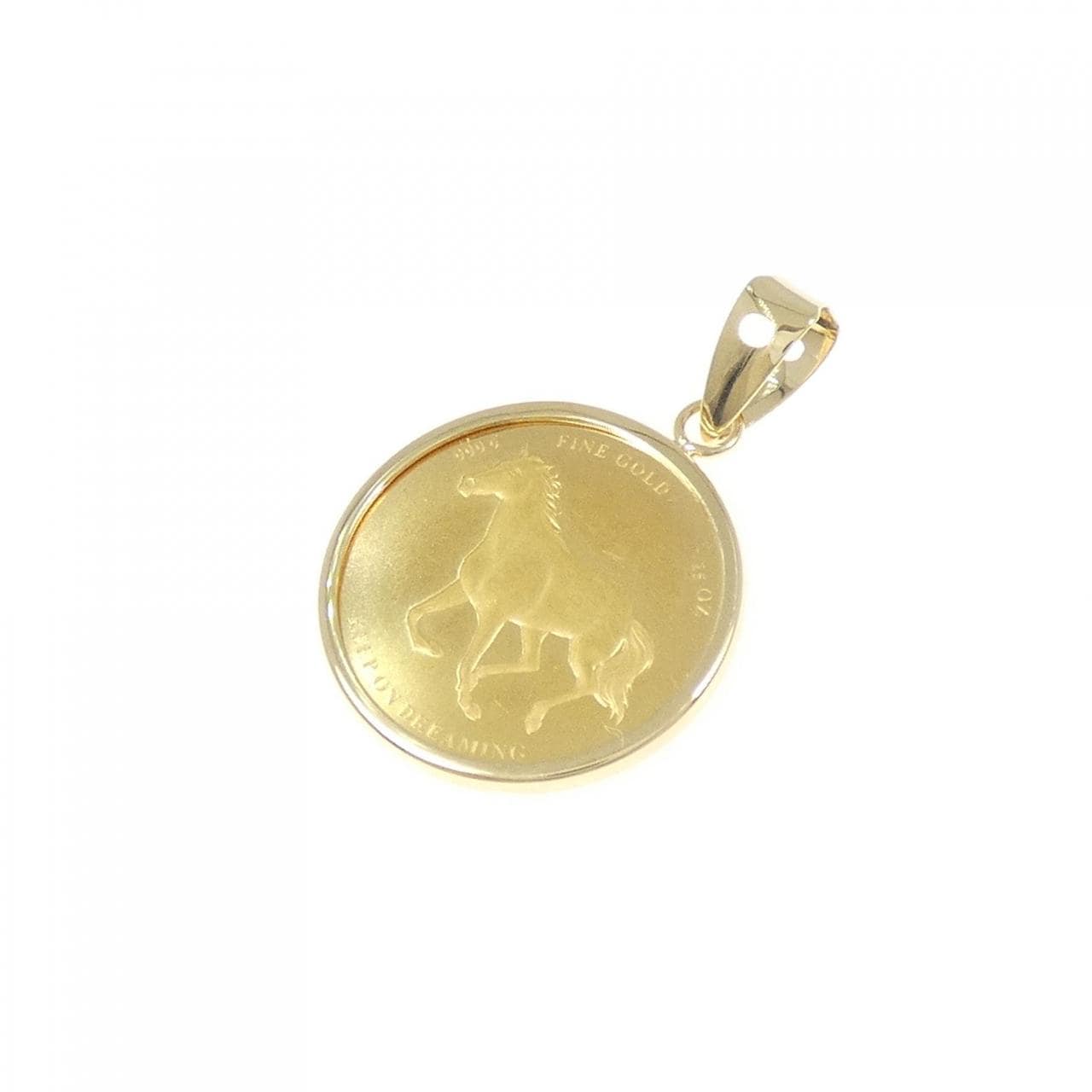 K18YG (框) 硬币吊坠